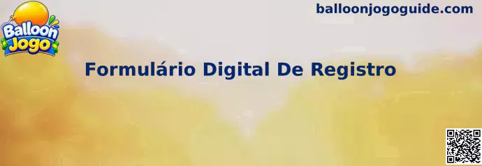 Interface moderna do Formulário Digital De Registro para o Balloon Jogo